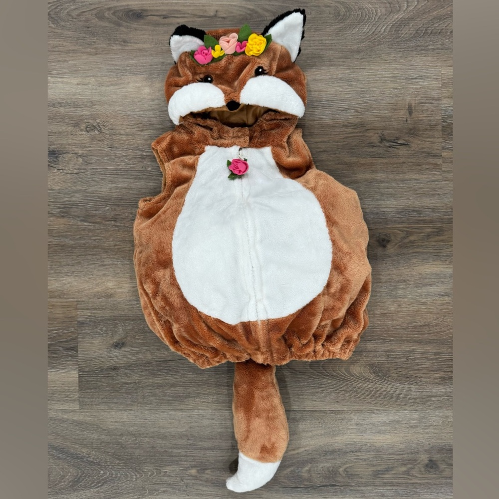 Unbranded Kids Brown Fox Costume with Floral Hood